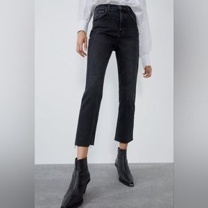 ZARA flare jeans cropped black